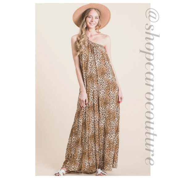 One-shoulder Cheetah Print Jumpsuit, NWT - size, Small medium large - Picture 2 of 6